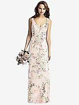 Front View Thumbnail - Blush Garden Sleeveless V-Back Long Trumpet Gown