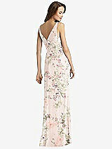 Rear View Thumbnail - Blush Garden Sleeveless V-Back Long Trumpet Gown