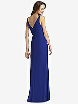 Rear View Thumbnail - Cobalt Blue Sleeveless V-Back Long Trumpet Gown