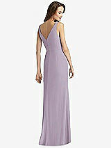 Rear View Thumbnail - Lilac Haze Sleeveless V-Back Long Trumpet Gown