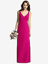 Front View Thumbnail - Think Pink Sleeveless V-Back Long Trumpet Gown