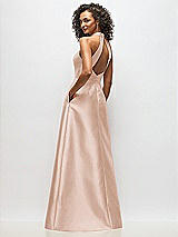 Alt View 3 Thumbnail - Cameo High-Neck Cutout Satin Dress with Pockets
