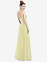 Rear View Thumbnail - Butter Yellow Strapless Notch Satin Gown with Pockets