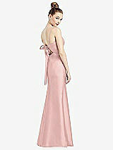 Front View Thumbnail - Rose Open-Back Bow Tie Satin Trumpet Gown