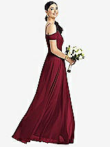 Alt View 1 Thumbnail - Burgundy Cold-Shoulder V-Back Chiffon Maxi Dress