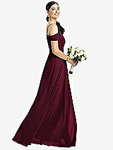 Alt View 1 Thumbnail - Cabernet Cold-Shoulder V-Back Chiffon Maxi Dress