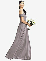 Alt View 1 Thumbnail - Cashmere Gray Cold-Shoulder V-Back Chiffon Maxi Dress