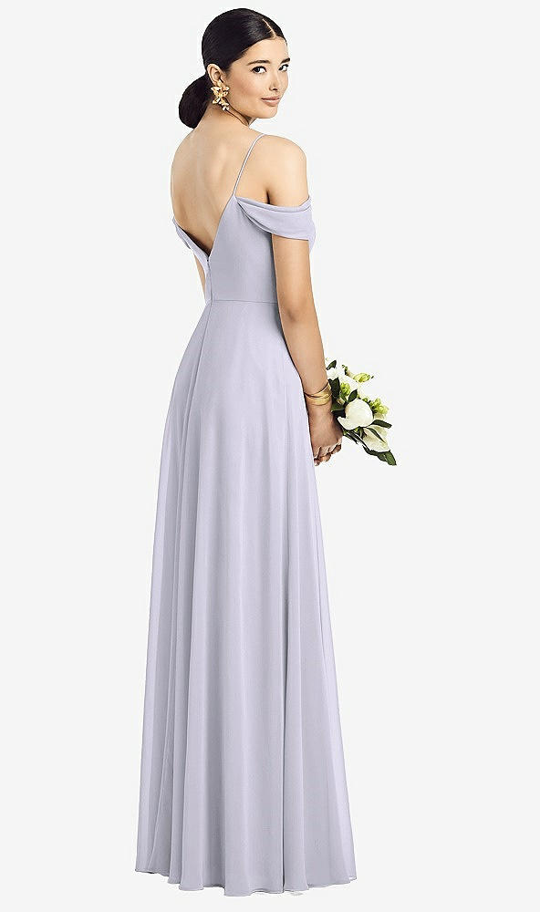 Back View - Silver Dove Cold-Shoulder V-Back Chiffon Maxi Dress