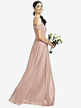 Alt View 1 Thumbnail - Toasted Sugar Cold-Shoulder V-Back Chiffon Maxi Dress