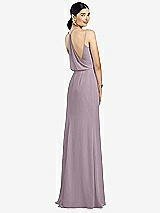 Front View Thumbnail - Lilac Dusk Draped Blouson Back Chiffon Maxi Dress