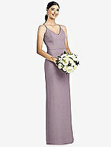 Rear View Thumbnail - Lilac Dusk Draped Blouson Back Chiffon Maxi Dress