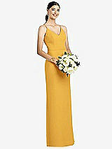 Rear View Thumbnail - NYC Yellow Draped Blouson Back Chiffon Maxi Dress