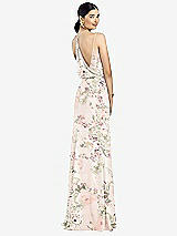 Front View Thumbnail - Blush Garden Draped Blouson Back Chiffon Maxi Dress