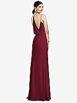 Front View Thumbnail - Burgundy Draped Blouson Back Chiffon Maxi Dress