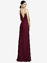 Front View Thumbnail - Cabernet Draped Blouson Back Chiffon Maxi Dress