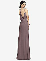 Front View Thumbnail - French Truffle Draped Blouson Back Chiffon Maxi Dress