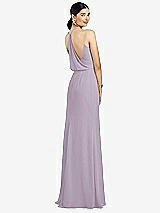 Front View Thumbnail - Lilac Haze Draped Blouson Back Chiffon Maxi Dress