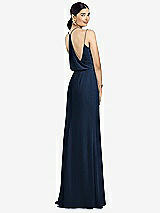 Front View Thumbnail - Midnight Navy Draped Blouson Back Chiffon Maxi Dress