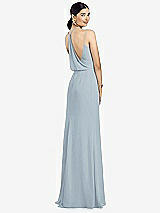 Front View Thumbnail - Mist Draped Blouson Back Chiffon Maxi Dress