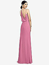 Front View Thumbnail - Orchid Pink Draped Blouson Back Chiffon Maxi Dress