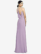 Front View Thumbnail - Pale Purple Draped Blouson Back Chiffon Maxi Dress