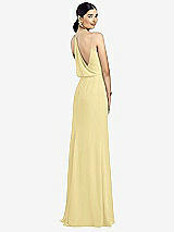 Front View Thumbnail - Pale Yellow Draped Blouson Back Chiffon Maxi Dress