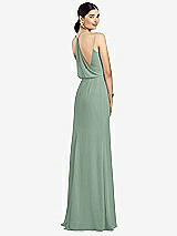 Front View Thumbnail - Seagrass Draped Blouson Back Chiffon Maxi Dress