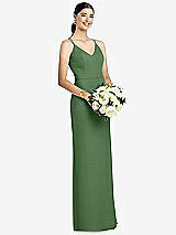 Rear View Thumbnail - Vineyard Green Draped Blouson Back Chiffon Maxi Dress