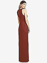 Rear View Thumbnail - Auburn Moon Sleeveless Chiffon Dress with Draped Front Slit