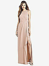 Alt View 1 Thumbnail - Cameo Sleeveless Chiffon Dress with Draped Front Slit