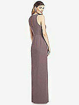 Rear View Thumbnail - French Truffle Sleeveless Chiffon Dress with Draped Front Slit