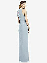 Rear View Thumbnail - Mist Sleeveless Chiffon Dress with Draped Front Slit