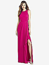 Alt View 1 Thumbnail - Think Pink Sleeveless Chiffon Dress with Draped Front Slit