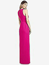 Rear View Thumbnail - Think Pink Sleeveless Chiffon Dress with Draped Front Slit