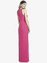 Rear View Thumbnail - Tea Rose Sleeveless Chiffon Dress with Draped Front Slit