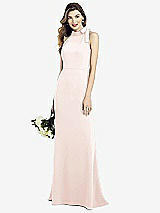 Alt View 1 Thumbnail - Blush Bow-Neck Open-Back Trumpet Gown