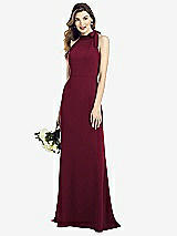 Alt View 1 Thumbnail - Cabernet Bow-Neck Open-Back Trumpet Gown