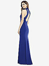 Front View Thumbnail - Cobalt Blue Bow-Neck Open-Back Trumpet Gown