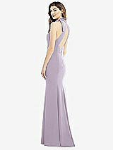 Front View Thumbnail - Lilac Haze Bow-Neck Open-Back Trumpet Gown