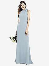 Alt View 1 Thumbnail - Mist Bow-Neck Open-Back Trumpet Gown