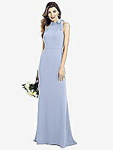 Alt View 1 Thumbnail - Sky Blue Bow-Neck Open-Back Trumpet Gown