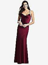 Front View Thumbnail - Cabernet Cowl-Neck Criss Cross Back Slip Dress