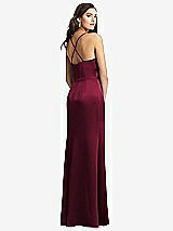 Rear View Thumbnail - Cabernet Cowl-Neck Criss Cross Back Slip Dress