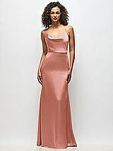 Alt View 4 Thumbnail - Desert Rose Cowl-Neck Criss Cross Back Slip Dress