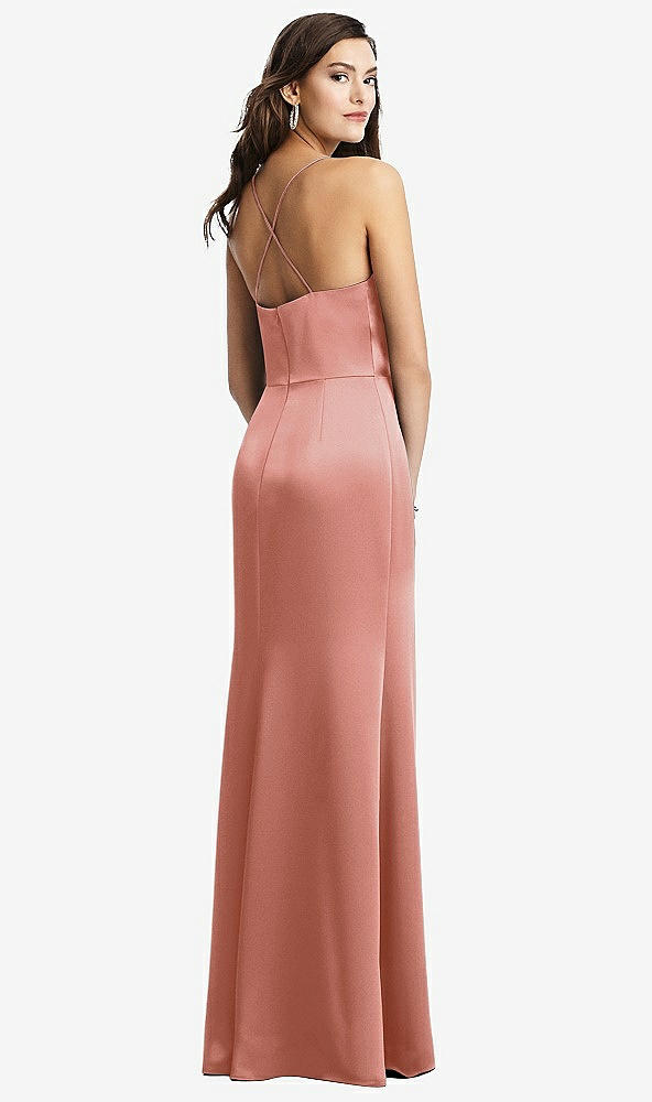 Back View - Desert Rose Cowl-Neck Criss Cross Back Slip Dress