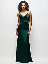 Alt View 4 Thumbnail - Evergreen Cowl-Neck Criss Cross Back Slip Dress