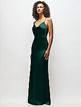 Alt View 5 Thumbnail - Evergreen Cowl-Neck Criss Cross Back Slip Dress