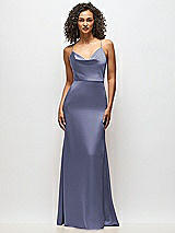 Alt View 4 Thumbnail - French Blue Cowl-Neck Criss Cross Back Slip Dress