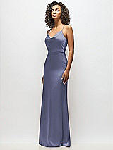 Alt View 5 Thumbnail - French Blue Cowl-Neck Criss Cross Back Slip Dress