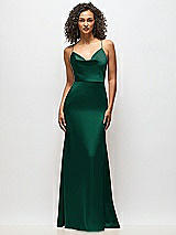 Alt View 4 Thumbnail - Hunter Green Cowl-Neck Criss Cross Back Slip Dress